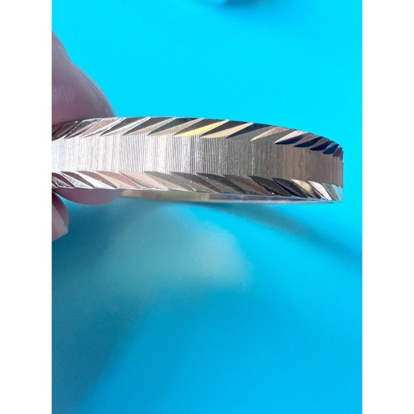 Monet Vintage Goldtone Bangle Bracelet Shiny and Brushed Simple Chic 7/8" - Picture 4 of 9